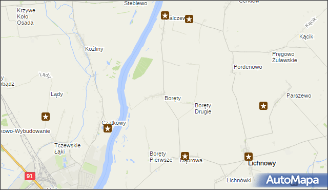 mapa Boręty, Boręty na mapie Targeo