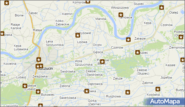 mapa Borki gmina Szczucin, Borki gmina Szczucin na mapie Targeo