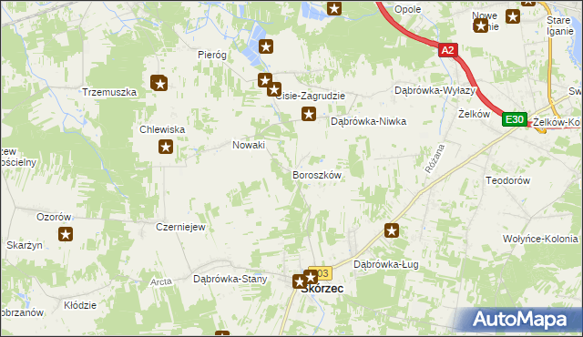 mapa Boroszków, Boroszków na mapie Targeo