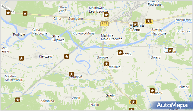 mapa Borowe gmina Małkinia Górna, Borowe gmina Małkinia Górna na mapie Targeo