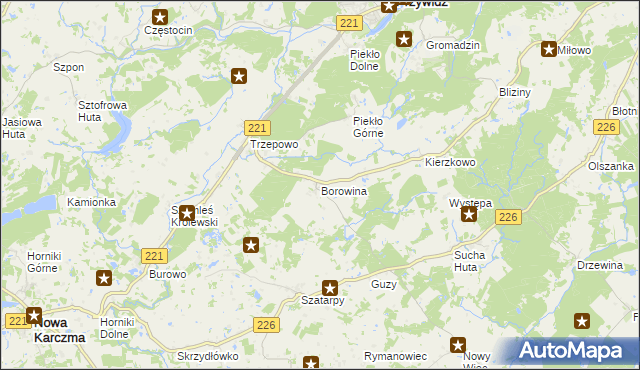 mapa Borowina gmina Przywidz, Borowina gmina Przywidz na mapie Targeo