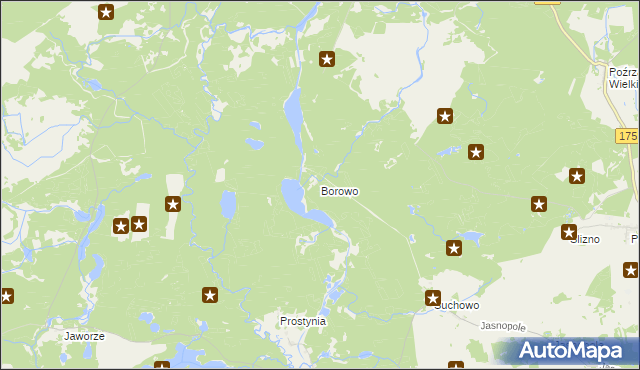 mapa Borowo gmina Kalisz Pomorski, Borowo gmina Kalisz Pomorski na mapie Targeo