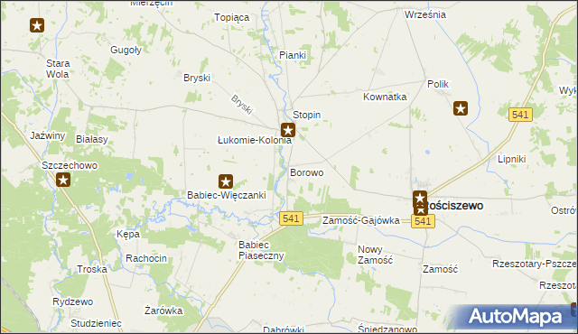 mapa Borowo gmina Rościszewo, Borowo gmina Rościszewo na mapie Targeo