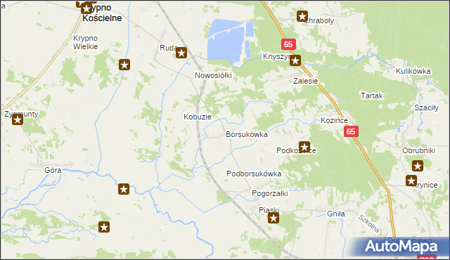 mapa Borsukówka, Borsukówka na mapie Targeo