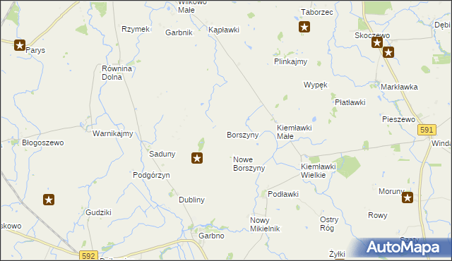 mapa Borszyny, Borszyny na mapie Targeo