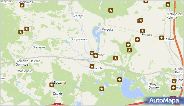 mapa Boryszyn, Boryszyn na mapie Targeo