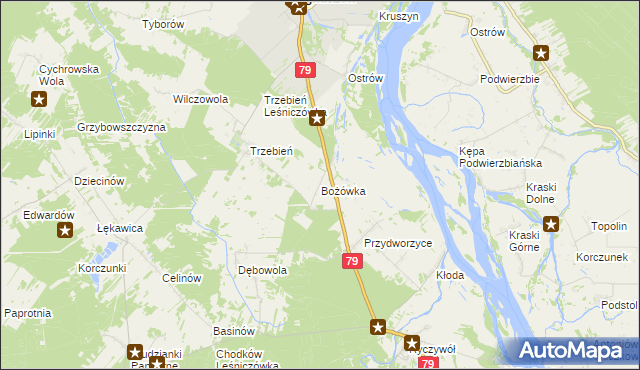 mapa Bożówka, Bożówka na mapie Targeo