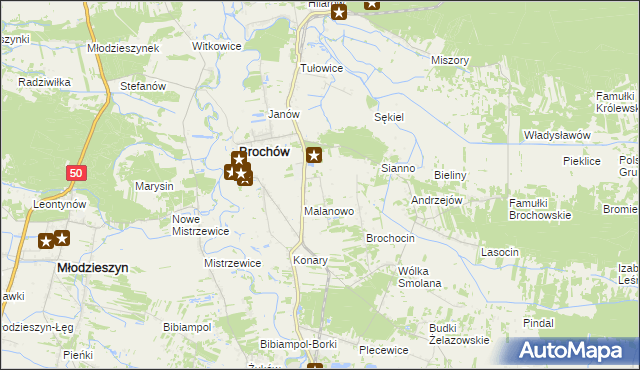 mapa Brochów-Kolonia, Brochów-Kolonia na mapie Targeo