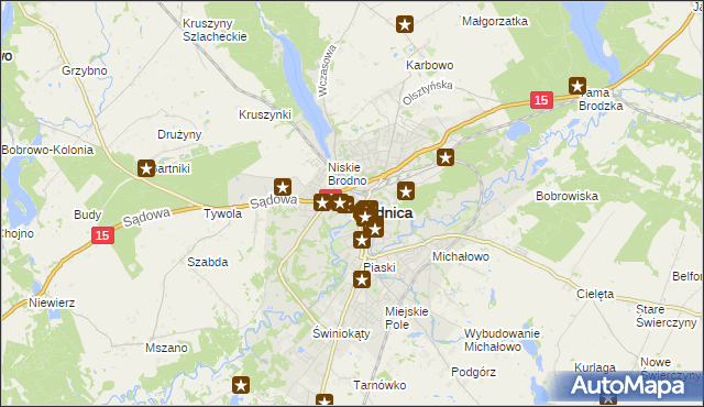 mapa Brodnica, Brodnica na mapie Targeo