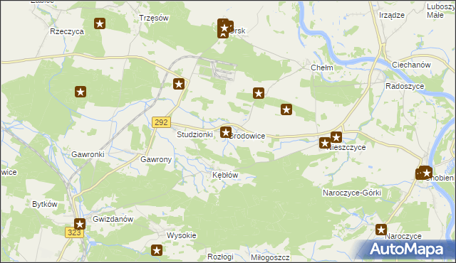 mapa Brodowice, Brodowice na mapie Targeo