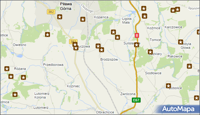 mapa Brodziszów, Brodziszów na mapie Targeo