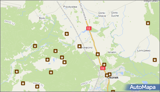 mapa Brokęcino, Brokęcino na mapie Targeo