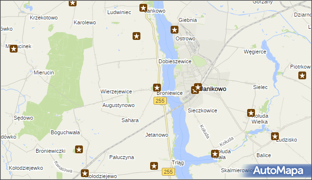 mapa Broniewice, Broniewice na mapie Targeo