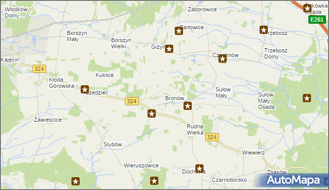 mapa Bronów gmina Góra, Bronów gmina Góra na mapie Targeo