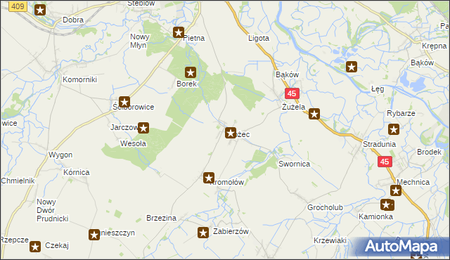 mapa Brożec gmina Walce, Brożec gmina Walce na mapie Targeo