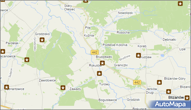 mapa Brudzewek, Brudzewek na mapie Targeo