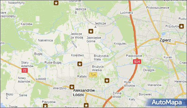 mapa Brużyczka Mała, Brużyczka Mała na mapie Targeo