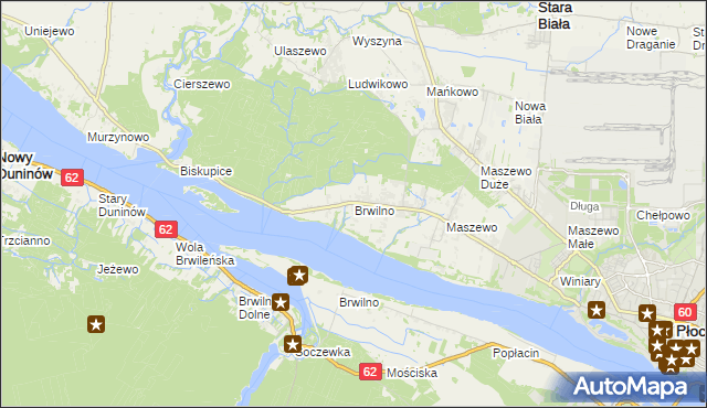 mapa Brwilno gmina Stara Biała, Brwilno gmina Stara Biała na mapie Targeo