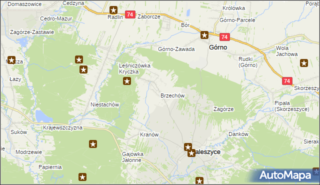 mapa Brzechów, Brzechów na mapie Targeo