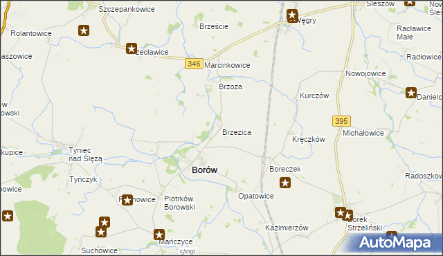 mapa Brzezica, Brzezica na mapie Targeo