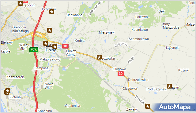 mapa Brzozówka gmina Obrowo, Brzozówka gmina Obrowo na mapie Targeo