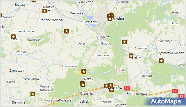 mapa Brzustowiec, Brzustowiec na mapie Targeo