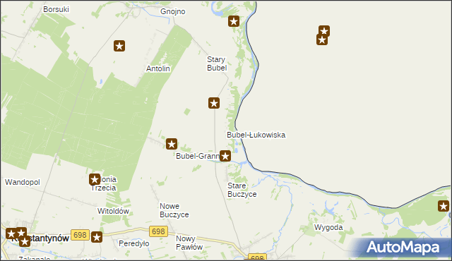 mapa Bubel-Łukowiska, Bubel-Łukowiska na mapie Targeo
