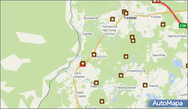 mapa Buczyny, Buczyny na mapie Targeo