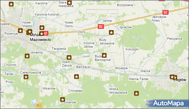mapa Budy Barcząckie, Budy Barcząckie na mapie Targeo