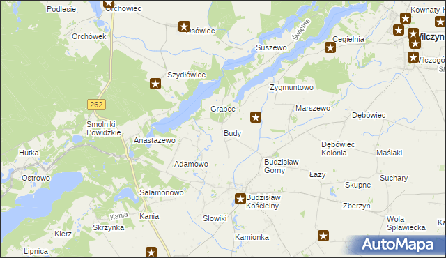 mapa Budy gmina Kleczew, Budy gmina Kleczew na mapie Targeo