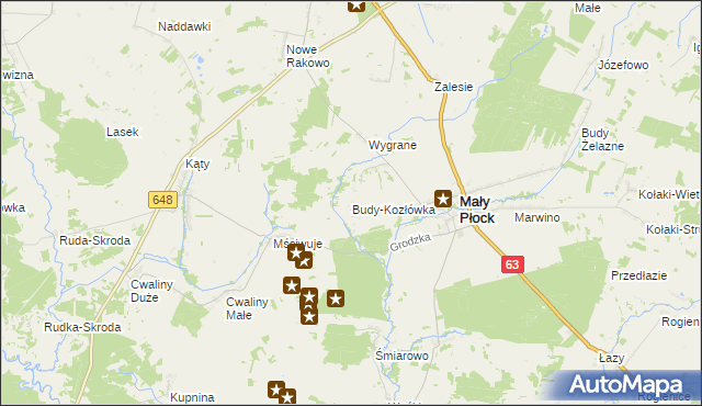 mapa Budy-Kozłówka, Budy-Kozłówka na mapie Targeo