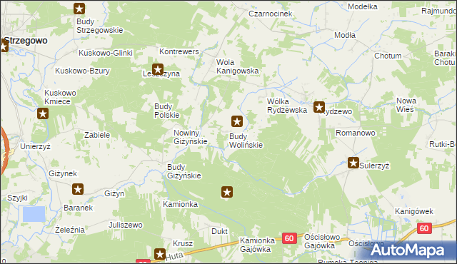 mapa Budy Wolińskie, Budy Wolińskie na mapie Targeo