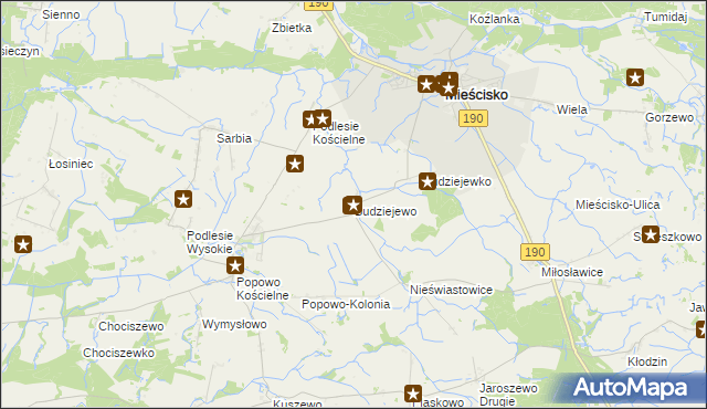 mapa Budziejewo, Budziejewo na mapie Targeo