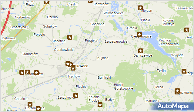 mapa Bujnice, Bujnice na mapie Targeo
