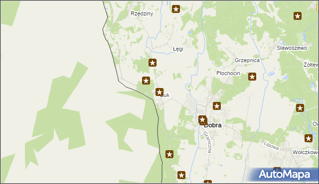 mapa Buk gmina Dobra (Szczecińska), Buk gmina Dobra (Szczecińska) na mapie Targeo