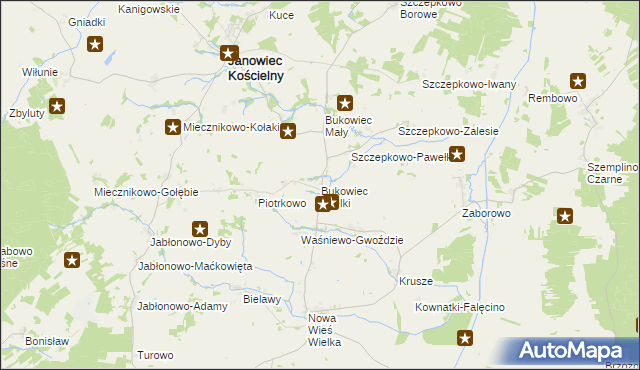 mapa Bukowiec Wielki, Bukowiec Wielki na mapie Targeo