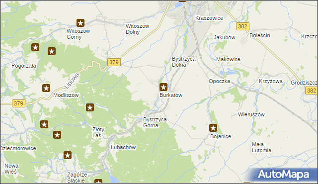 mapa Burkatów, Burkatów na mapie Targeo