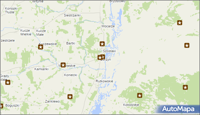 mapa Burzyn gmina Jedwabne, Burzyn gmina Jedwabne na mapie Targeo