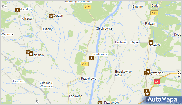 mapa Buszkowice gmina Ścinawa, Buszkowice gmina Ścinawa na mapie Targeo