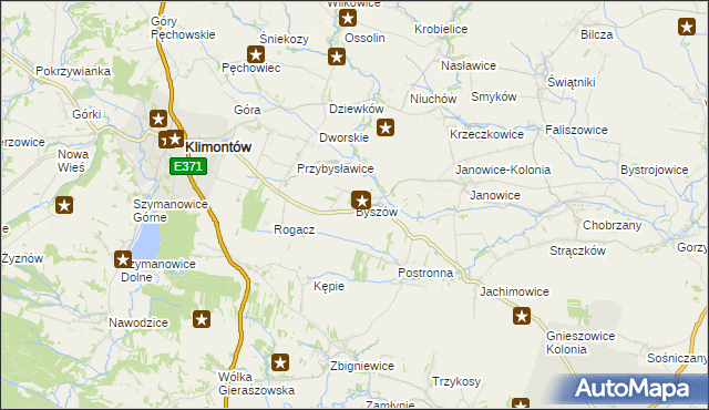 mapa Byszów, Byszów na mapie Targeo