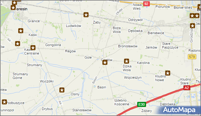 mapa Cegłów gmina Baranów, Cegłów gmina Baranów na mapie Targeo