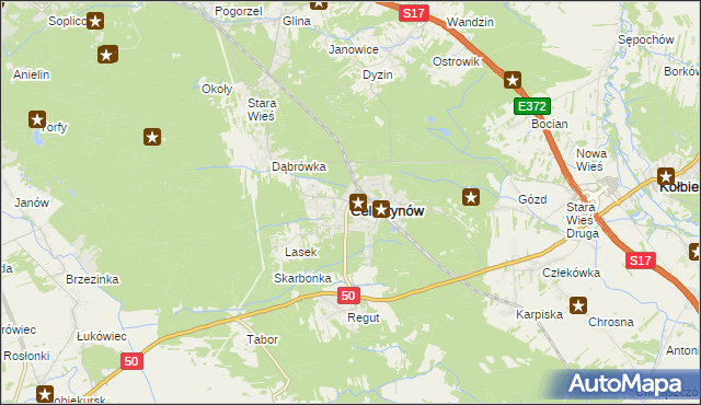 mapa Celestynów powiat otwocki, Celestynów powiat otwocki na mapie Targeo