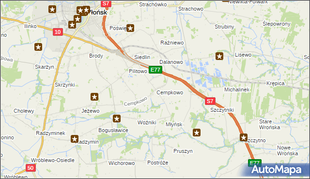 mapa Cempkowo, Cempkowo na mapie Targeo