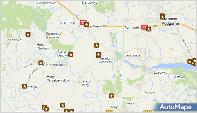 mapa Ceradz Kościelny, Ceradz Kościelny na mapie Targeo