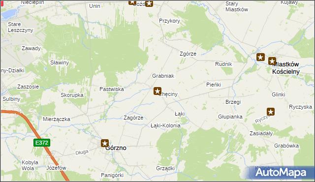 mapa Chęciny gmina Górzno, Chęciny gmina Górzno na mapie Targeo