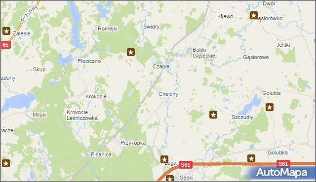 mapa Chełchy gmina Ełk, Chełchy gmina Ełk na mapie Targeo