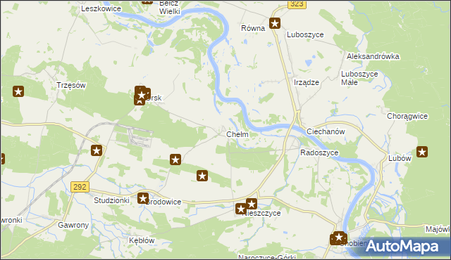 mapa Chełm gmina Rudna, Chełm gmina Rudna na mapie Targeo