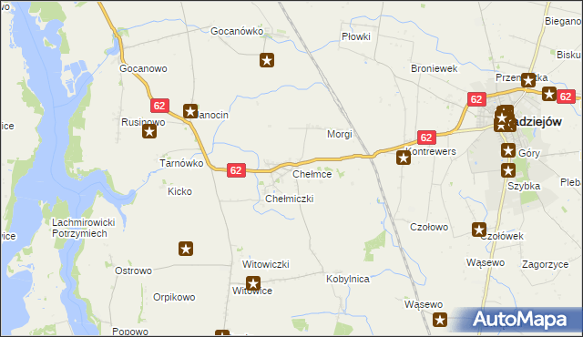 mapa Chełmce gmina Kruszwica, Chełmce gmina Kruszwica na mapie Targeo