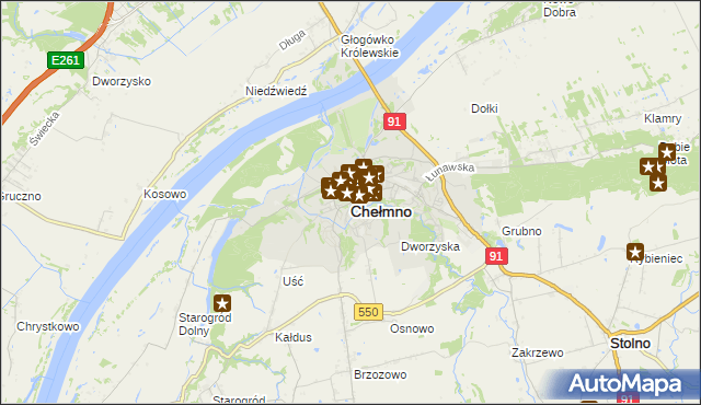 mapa Chełmno, Chełmno na mapie Targeo