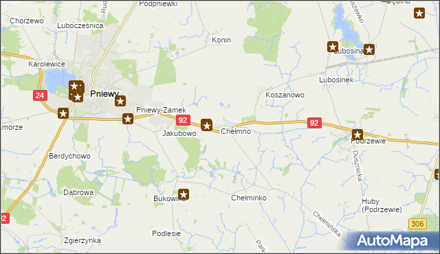 mapa Chełmno gmina Pniewy, Chełmno gmina Pniewy na mapie Targeo
